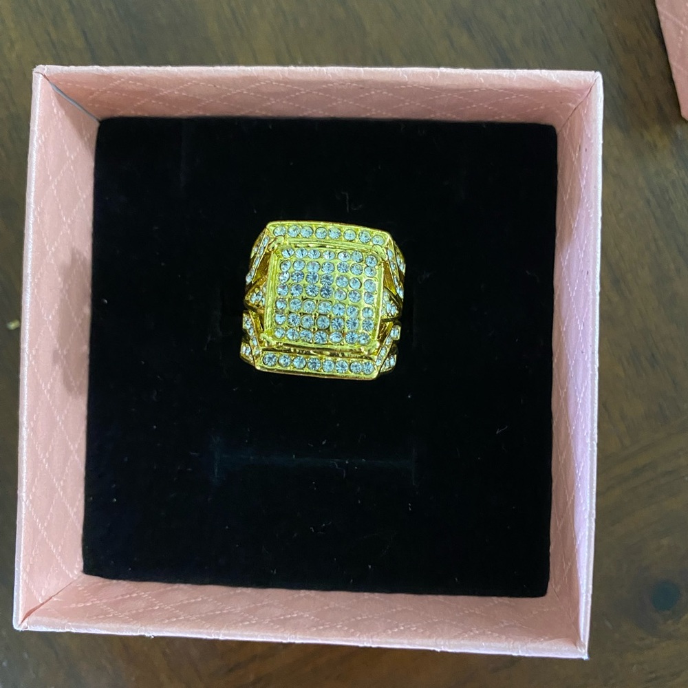Gold and Silver Square Ring